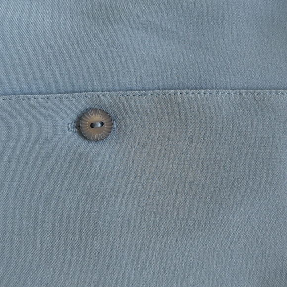 Covington Floral Embroidered Button Down Blouse LARGE 14-16 Blue Eyelet Trim - Picture 8 of 15